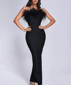 xuliy-feather-maxi-bandage-dress