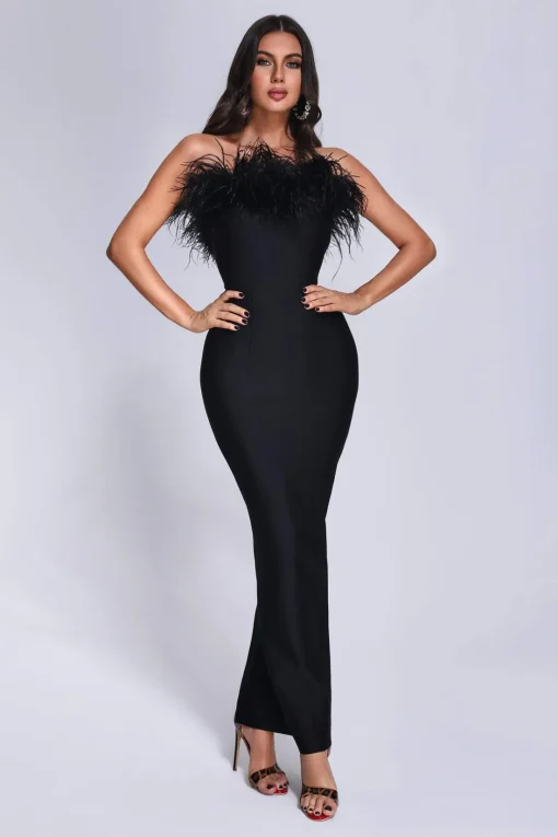 xuliy-feather-maxi-bandage-dress